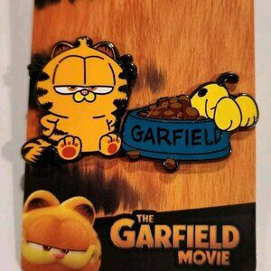 the Garfield Movie 2024 Garfield Oddie Food Bowl Enamel Pin NEW